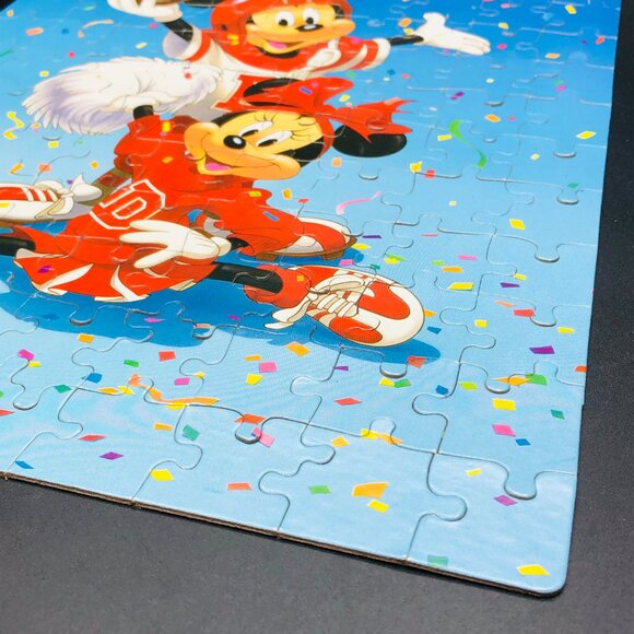 Vintage 90s Mickey Minnie Mouse Football Cheerleader Puzzle: 100 pc Complete - Picture 6 of 10